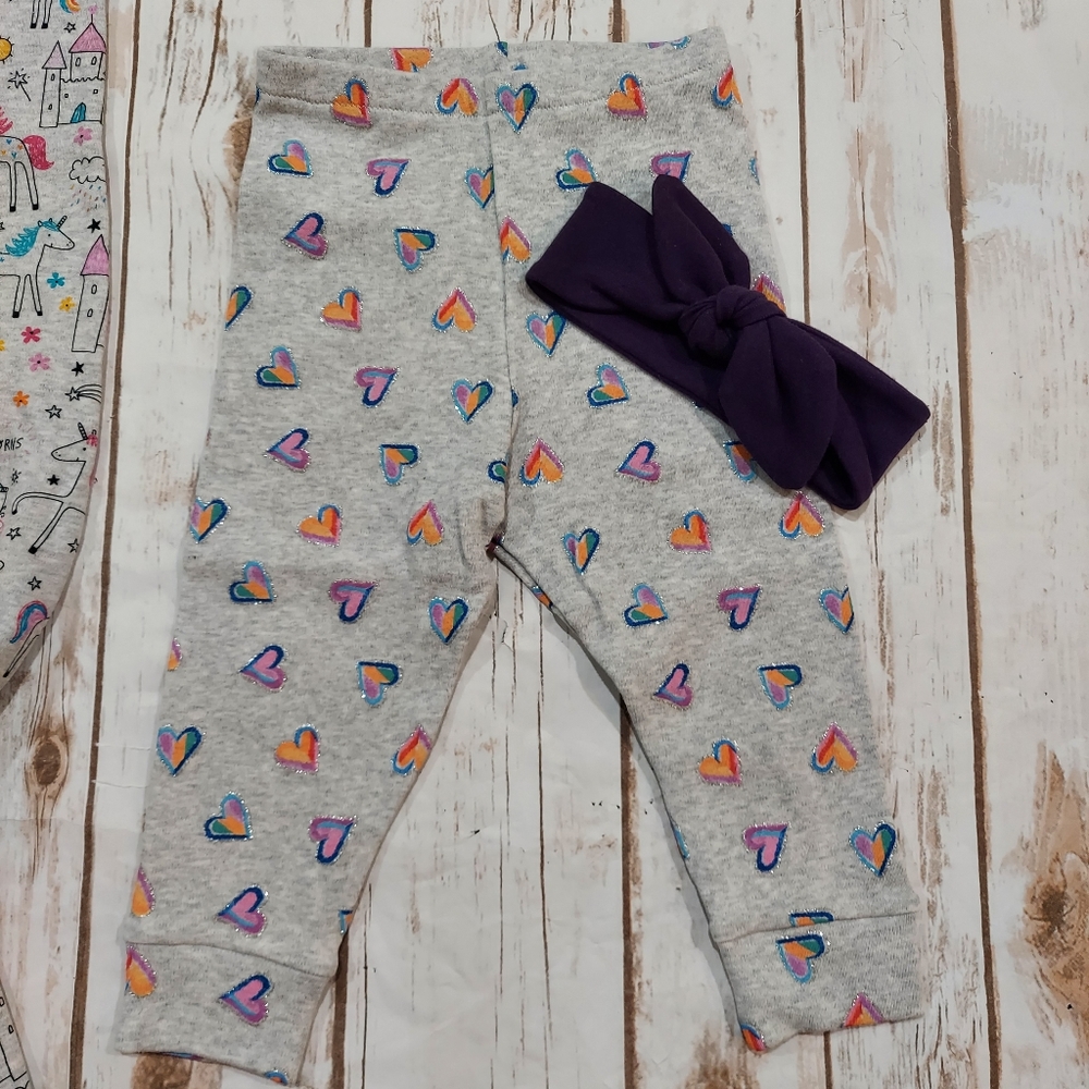 Baby Unicorn Sleeper Set plus 2 Leggings - Picture 9 of 12